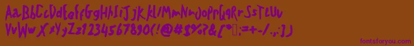 Teschkescratch Font – Purple Fonts on Brown Background