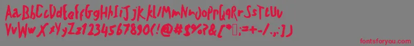 Teschkescratch Font – Red Fonts on Gray Background