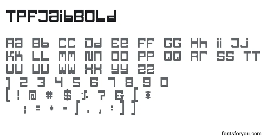 Шрифт TpfJaibBold – алфавит, цифры, специальные символы