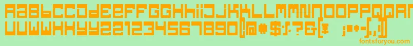 TpfJaibBold Font – Orange Fonts on Green Background