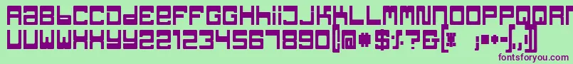 TpfJaibBold Font – Purple Fonts on Green Background