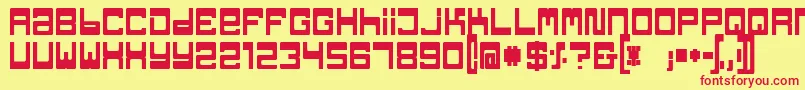 フォントTpfJaibBold – 赤い文字の黄色い背景