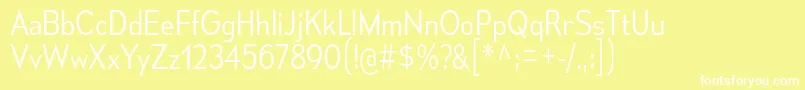 Шрифт MesmerizeScLt – белые шрифты на жёлтом фоне