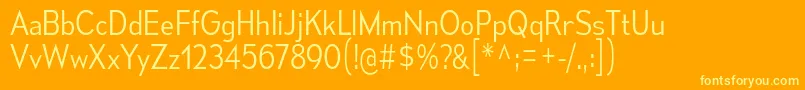 MesmerizeScLt-fontti – keltaiset fontit oranssilla taustalla
