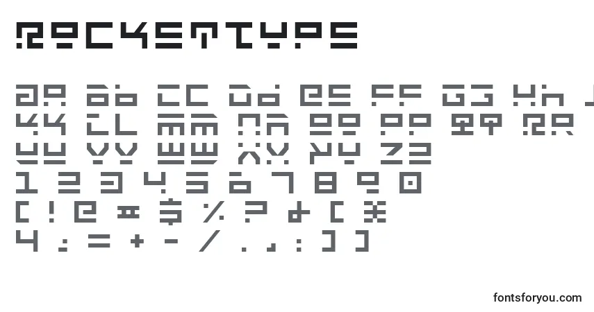 RocketTypeフォント–アルファベット、数字、特殊文字