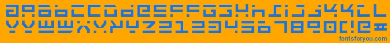 RocketType Font – Blue Fonts on Orange Background