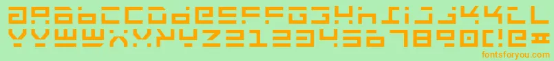 RocketType-Schriftart – Orangefarbene Schriften auf grünem Hintergrund