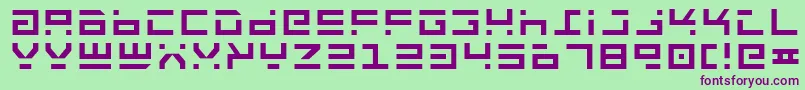 フォントRocketType – 緑の背景に紫のフォント