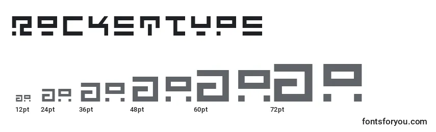 Größen der Schriftart RocketType