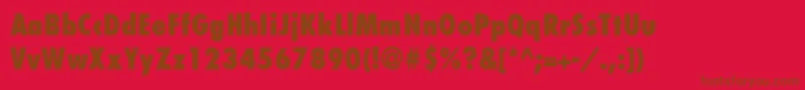 Police KudosCondensedSsiSemiBoldCondensed – polices brunes sur fond rouge