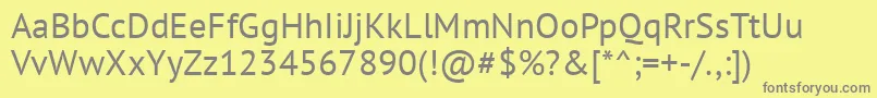 PtSans Font – Gray Fonts on Yellow Background