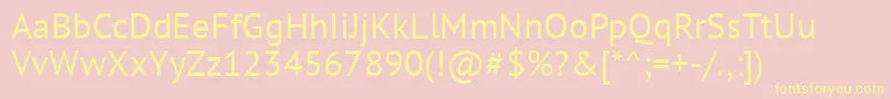 PtSans Font – Yellow Fonts on Pink Background