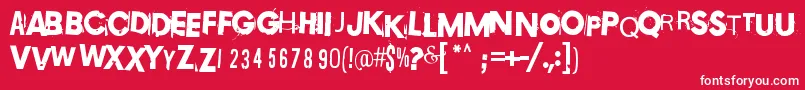 Copy003 Font – White Fonts on Red Background