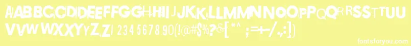 Copy003 Font – White Fonts on Yellow Background