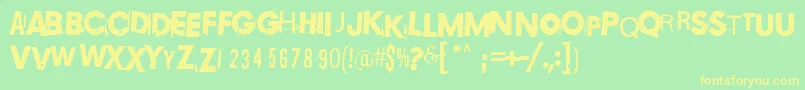 Copy003 Font – Yellow Fonts on Green Background