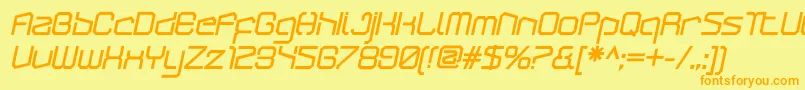 ArcticpatrolBlackitalic Font – Orange Fonts on Yellow Background