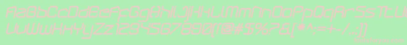 ArcticpatrolBlackitalic Font – Pink Fonts on Green Background