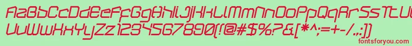 ArcticpatrolBlackitalic Font – Red Fonts on Green Background