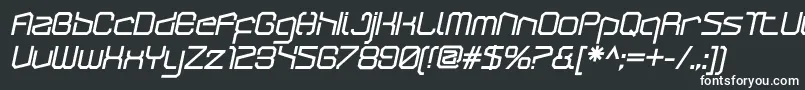 ArcticpatrolBlackitalic-fontti – valkoiset fontit mustalla taustalla