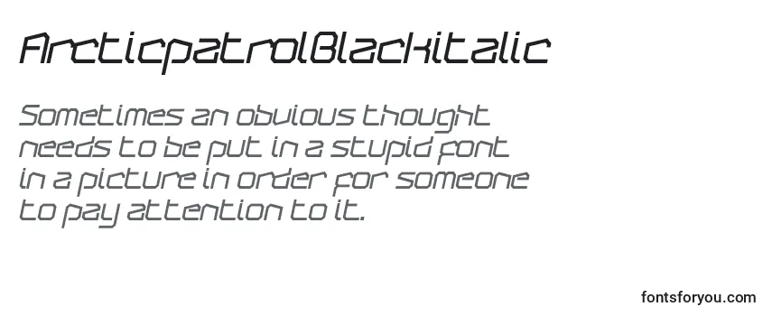 ArcticpatrolBlackitalic フォントのレビュー