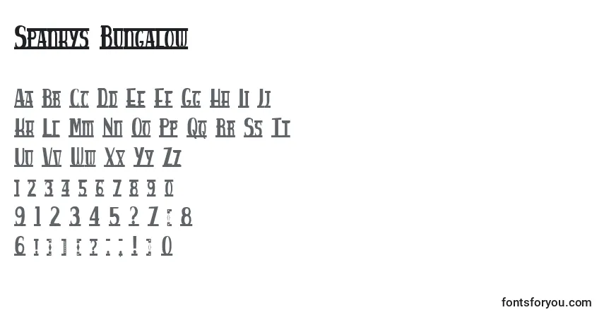 Шрифт Spankys Bungalow – алфавит, цифры, специальные символы