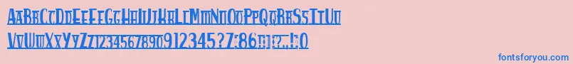 Spankys Bungalow Font – Blue Fonts on Pink Background