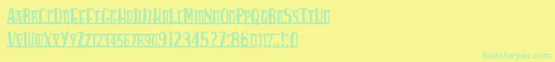Spankys Bungalow Font – Green Fonts on Yellow Background