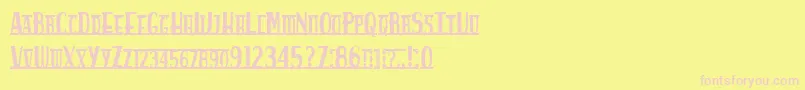 Spankys Bungalow Font – Pink Fonts on Yellow Background