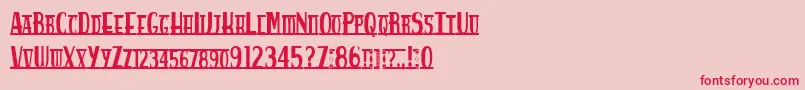 Spankys Bungalow Font – Red Fonts on Pink Background