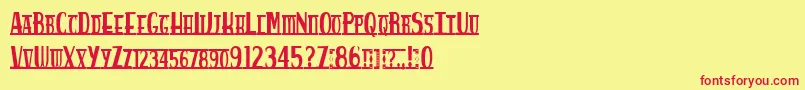 Spankys Bungalow Font – Red Fonts on Yellow Background