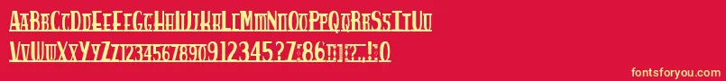 Spankys Bungalow Font – Yellow Fonts on Red Background