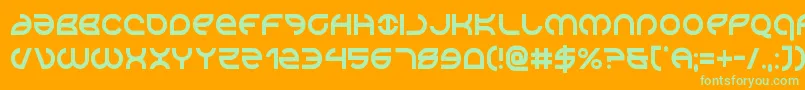 Aetherfoxcond-Schriftart – Grüne Schriften auf orangefarbenem Hintergrund