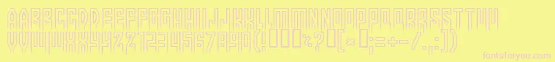 Morethanhuman-Schriftart – Rosa Schriften auf gelbem Hintergrund