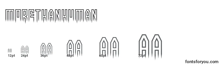 Размеры шрифта Morethanhuman