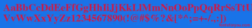 TimesРџРѕР»СѓР¶РёСЂРЅС‹Р№ Font – Red Fonts on Blue Background