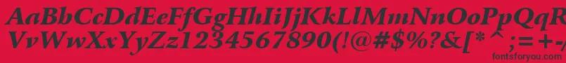 BitstreamArrusBlackItalicBt Font – Black Fonts on Red Background