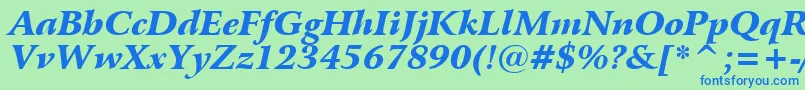 BitstreamArrusBlackItalicBt Font – Blue Fonts on Green Background