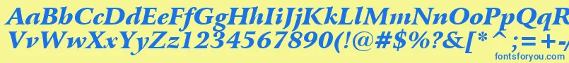 BitstreamArrusBlackItalicBt Font – Blue Fonts on Yellow Background