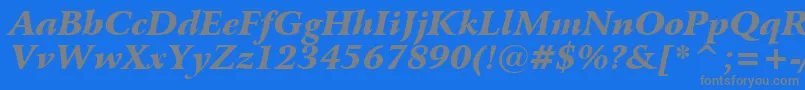 BitstreamArrusBlackItalicBt Font – Gray Fonts on Blue Background