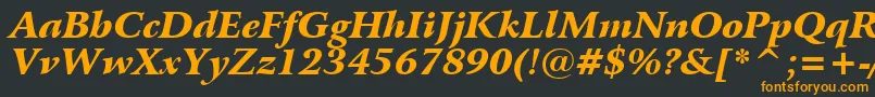 BitstreamArrusBlackItalicBt Font – Orange Fonts on Black Background