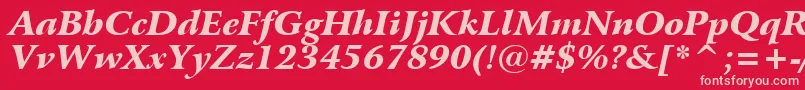 BitstreamArrusBlackItalicBt Font – Pink Fonts on Red Background