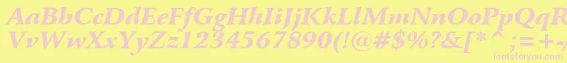 BitstreamArrusBlackItalicBt Font – Pink Fonts on Yellow Background