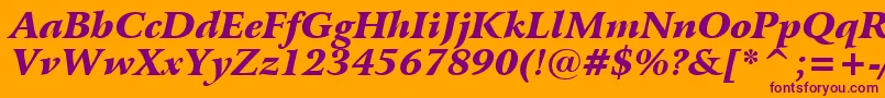 BitstreamArrusBlackItalicBt Font – Purple Fonts on Orange Background