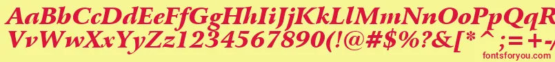 BitstreamArrusBlackItalicBt Font – Red Fonts on Yellow Background