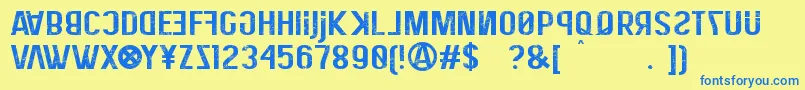EliteHackerCorroded Font – Blue Fonts on Yellow Background
