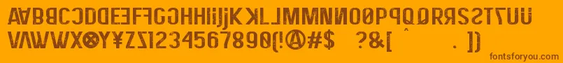 EliteHackerCorroded Font – Brown Fonts on Orange Background