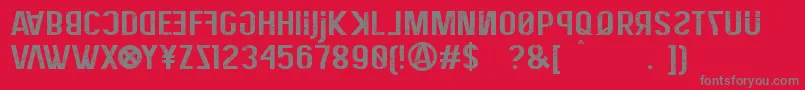フォントEliteHackerCorroded – 赤い背景に灰色の文字