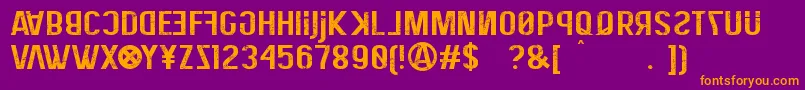 EliteHackerCorroded Font – Orange Fonts on Purple Background