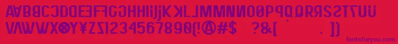 フォントEliteHackerCorroded – 赤い背景に紫のフォント
