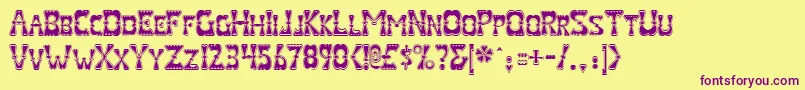 ValentineRegular Font – Purple Fonts on Yellow Background